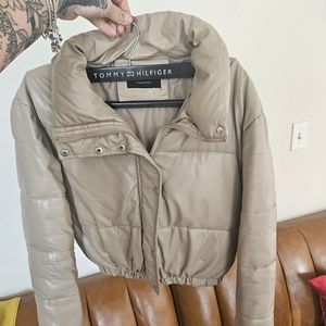 Puffer "leather" bomber